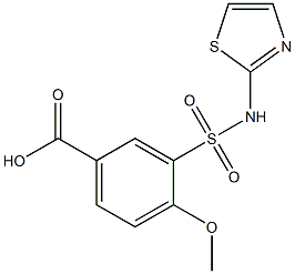 4-methoxy-3-(1,3-thiazol-2-ylsulfamoyl)benzoic acid Struktur