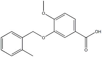 4-methoxy-3-[(2-methylphenyl)methoxy]benzoic acid 化学構造式