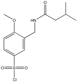 4-methoxy-3-[(3-methylbutanamido)methyl]benzene-1-sulfonyl chloride 化学構造式