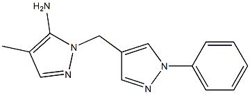 4-methyl-1-[(1-phenyl-1H-pyrazol-4-yl)methyl]-1H-pyrazol-5-amine,,结构式