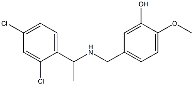 5-({[1-(2,4-dichlorophenyl)ethyl]amino}methyl)-2-methoxyphenol 结构式