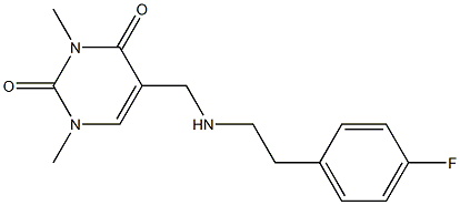 5-({[2-(4-fluorophenyl)ethyl]amino}methyl)-1,3-dimethyl-1,2,3,4-tetrahydropyrimidine-2,4-dione Structure