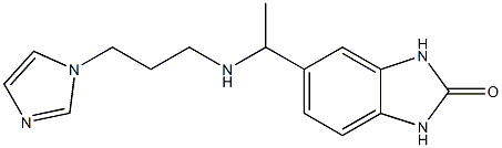 5-(1-{[3-(1H-imidazol-1-yl)propyl]amino}ethyl)-2,3-dihydro-1H-1,3-benzodiazol-2-one 化学構造式