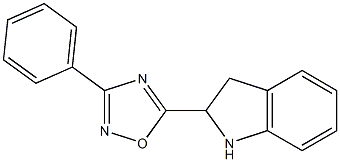 5-(2,3-dihydro-1H-indol-2-yl)-3-phenyl-1,2,4-oxadiazole,,结构式