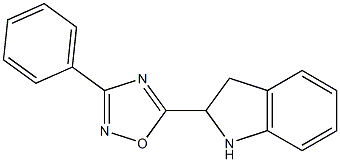 5-(2,3-dihydro-1H-indol-2-yl)-3-phenyl-1,2,4-oxadiazole 化学構造式