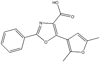 5-(2,5-dimethylfuran-3-yl)-2-phenyl-1,3-oxazole-4-carboxylic acid Structure