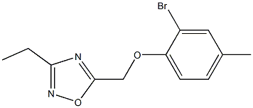 5-(2-bromo-4-methylphenoxymethyl)-3-ethyl-1,2,4-oxadiazole Structure