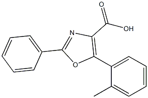 5-(2-methylphenyl)-2-phenyl-1,3-oxazole-4-carboxylic acid,,结构式