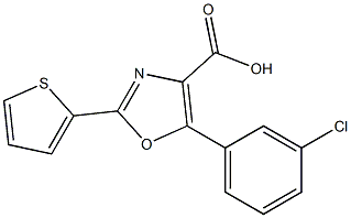 5-(3-chlorophenyl)-2-(thiophen-2-yl)-1,3-oxazole-4-carboxylic acid,,结构式