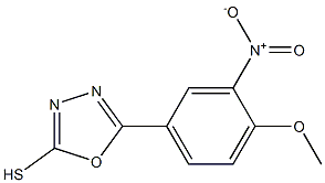 5-(4-methoxy-3-nitrophenyl)-1,3,4-oxadiazole-2-thiol 化学構造式