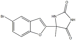 5-(5-bromo-1-benzofuran-2-yl)-5-methylimidazolidine-2,4-dione,,结构式