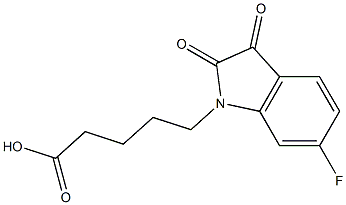 5-(6-fluoro-2,3-dioxo-2,3-dihydro-1H-indol-1-yl)pentanoic acid,,结构式