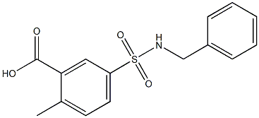 5-(benzylsulfamoyl)-2-methylbenzoic acid 化学構造式