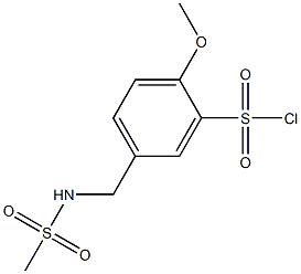 5-(methanesulfonamidomethyl)-2-methoxybenzene-1-sulfonyl chloride,,结构式