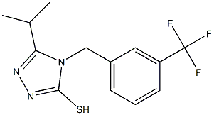 5-(propan-2-yl)-4-{[3-(trifluoromethyl)phenyl]methyl}-4H-1,2,4-triazole-3-thiol,,结构式