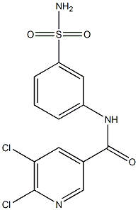 5,6-dichloro-N-(3-sulfamoylphenyl)pyridine-3-carboxamide Structure