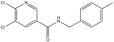 5,6-dichloro-N-[(4-methylphenyl)methyl]pyridine-3-carboxamide 结构式