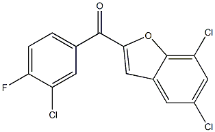 5,7-dichloro-2-[(3-chloro-4-fluorophenyl)carbonyl]-1-benzofuran Struktur