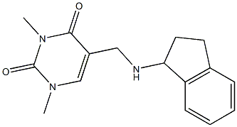 5-[(2,3-dihydro-1H-inden-1-ylamino)methyl]-1,3-dimethyl-1,2,3,4-tetrahydropyrimidine-2,4-dione,,结构式
