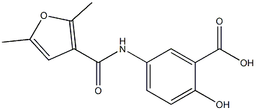 5-[(2,5-dimethyl-3-furoyl)amino]-2-hydroxybenzoic acid 结构式