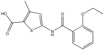 5-[(2-ethoxybenzene)amido]-3-methylthiophene-2-carboxylic acid Struktur