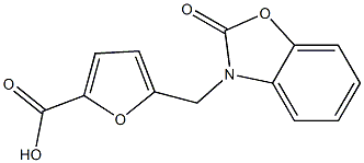 5-[(2-oxo-2,3-dihydro-1,3-benzoxazol-3-yl)methyl]furan-2-carboxylic acid Struktur