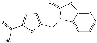 5-[(2-oxo-2,3-dihydro-1,3-benzoxazol-3-yl)methyl]furan-2-carboxylic acid,,结构式