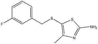 5-[(3-fluorobenzyl)thio]-4-methyl-1,3-thiazol-2-amine 结构式