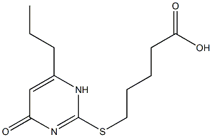 5-[(4-oxo-6-propyl-1,4-dihydropyrimidin-2-yl)sulfanyl]pentanoic acid,,结构式