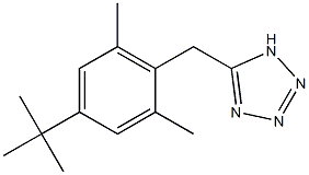 5-[(4-tert-butyl-2,6-dimethylphenyl)methyl]-1H-1,2,3,4-tetrazole,,结构式