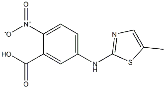 5-[(5-methyl-1,3-thiazol-2-yl)amino]-2-nitrobenzoic acid,,结构式