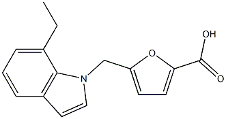 5-[(7-ethyl-1H-indol-1-yl)methyl]furan-2-carboxylic acid 结构式