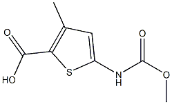 5-[(methoxycarbonyl)amino]-3-methylthiophene-2-carboxylic acid,,结构式