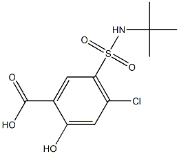 5-[(tert-butylamino)sulfonyl]-4-chloro-2-hydroxybenzoic acid Struktur