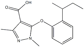 5-[2-(butan-2-yl)phenoxy]-1,3-dimethyl-1H-pyrazole-4-carboxylic acid 化学構造式