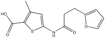 5-[3-(furan-2-yl)propanamido]-3-methylthiophene-2-carboxylic acid Struktur