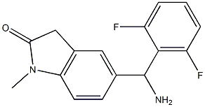 5-[amino(2,6-difluorophenyl)methyl]-1-methyl-2,3-dihydro-1H-indol-2-one Struktur