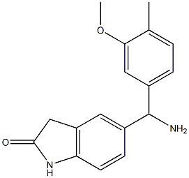 5-[amino(3-methoxy-4-methylphenyl)methyl]-2,3-dihydro-1H-indol-2-one 化学構造式