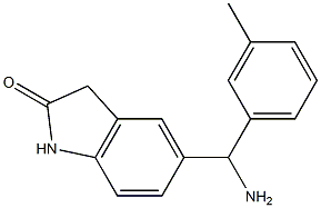 5-[amino(3-methylphenyl)methyl]-2,3-dihydro-1H-indol-2-one 化学構造式