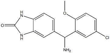 5-[amino(5-chloro-2-methoxyphenyl)methyl]-2,3-dihydro-1H-1,3-benzodiazol-2-one Struktur