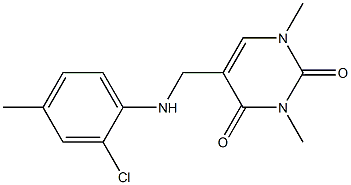 5-{[(2-chloro-4-methylphenyl)amino]methyl}-1,3-dimethyl-1,2,3,4-tetrahydropyrimidine-2,4-dione Structure