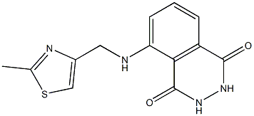 5-{[(2-methyl-1,3-thiazol-4-yl)methyl]amino}-1,2,3,4-tetrahydrophthalazine-1,4-dione,,结构式