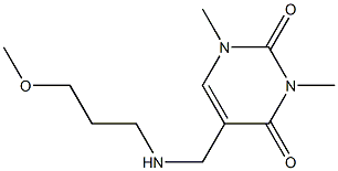 5-{[(3-methoxypropyl)amino]methyl}-1,3-dimethyl-1,2,3,4-tetrahydropyrimidine-2,4-dione,,结构式