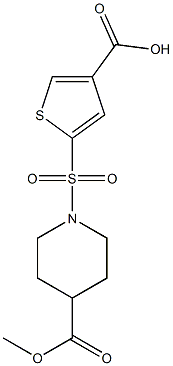 5-{[4-(methoxycarbonyl)piperidine-1-]sulfonyl}thiophene-3-carboxylic acid|