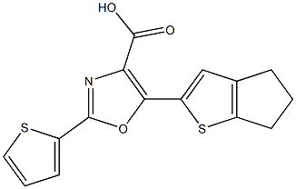 5-{4H,5H,6H-cyclopenta[b]thiophen-2-yl}-2-(thiophen-2-yl)-1,3-oxazole-4-carboxylic acid,,结构式