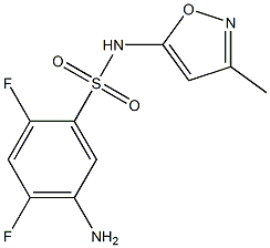 5-amino-2,4-difluoro-N-(3-methyl-1,2-oxazol-5-yl)benzene-1-sulfonamide,,结构式