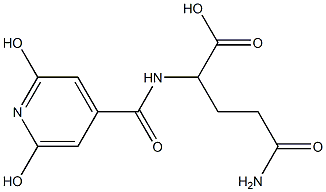 5-amino-2-[(2,6-dihydroxyisonicotinoyl)amino]-5-oxopentanoic acid 结构式