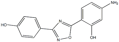 5-amino-2-[3-(4-hydroxyphenyl)-1,2,4-oxadiazol-5-yl]phenol Struktur