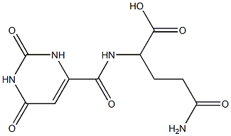 5-amino-2-{[(2,6-dioxo-1,2,3,6-tetrahydropyrimidin-4-yl)carbonyl]amino}-5-oxopentanoic acid Structure