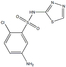 5-amino-2-chloro-N-(1,3,4-thiadiazol-2-yl)benzene-1-sulfonamide Struktur